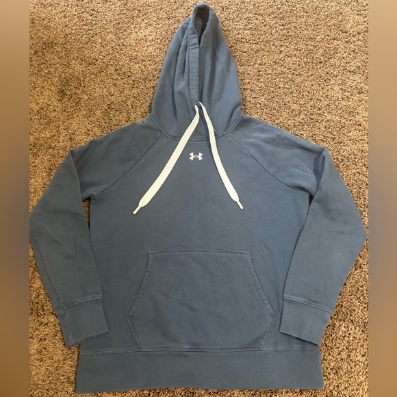Womens Under Armour Slate Blue Hooded Sweatshirt
Loose Fit Hoodie Workout Ladies - Picture 1 of 7
